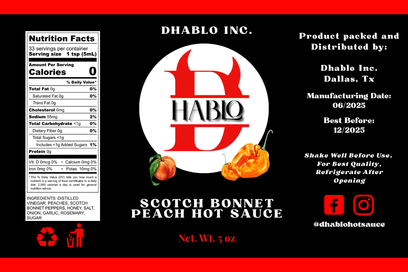 Scotch Bonnet, Peach & Rosemary